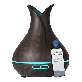 400ML Wooden Grain Aroma Essential Oil Diffuser Mist Humidifier Aromatherapy Diffuser with Remote Control for Home Mist Maker
