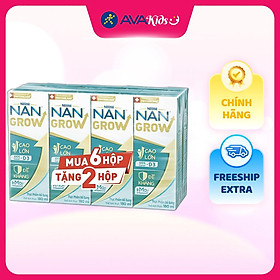 Lốc 6 + 2 hộp sữa pha sẵn Nestlé NAN Grow 180 ml (từ 1 tuổi) - Hàng Chính Hãng