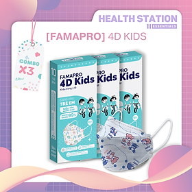 FAMAPRO 4D KIDS - 10 CÁI HỘP - Khẩu trang TRẺ EM kháng khuẩn cao cấp