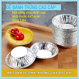 Đế làm bánh, Set 50 đế nướng bánh tart trứng tại nhà siêu tiện bằng lá nhôm GD603-ChenBac50