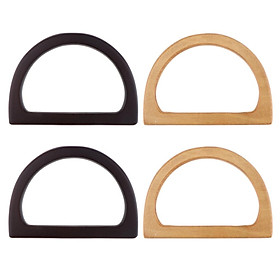 Wooden Handle Replacement For DIY Bag Handbag Purse Handle Frame 4 Pieces