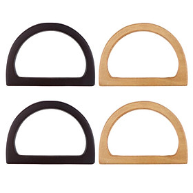 4x Fashion Wooden Bag Handle Replacement Handbag Handle for Purse Bag Making