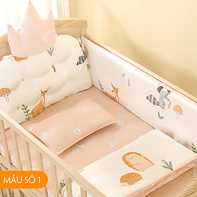 Cũi cho bé, Nôi cũi kiêm giường ngủ cho bé đa chức năng Kawaii Home, Kích thước 105 x 60 x 90 Cm, Gỗ thông chắc chắn H056