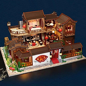 Mô hình nhà DIY Doll House A Splendid Family Kèm Đèn LED và Mica chống bụi