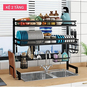 Kệ Đựng Bát Đĩa 2 Tầng.Kệ Úp Chén Đĩa