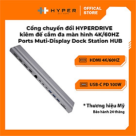 CỔNG CHUYỂN KIÊM ĐẾ CẮM ĐA MÀN HÌNH HYPERDRIVE 4K60HZ 13 PORTS MULTI-DISPLAY DOCK STATION HD134 - Hàng chính hãng