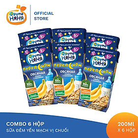 Combo 6 Hộp Sữa đêm yến mạch vị chuối Fruto Nyanya 200ml