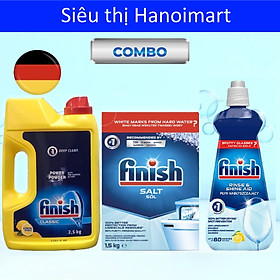 Combo Bột rửa bát finish 2,5kg + Muối rửa bát finish1.5kg dùng cho Máy rửa bát