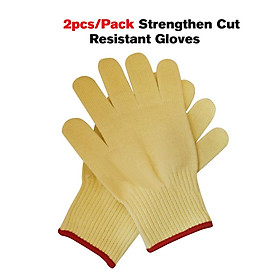 2pcs/Pack Anti-cut Working Gloves Strengthen Cut Resistant Gloves High Temperature Resistance Short-Sleeve Glove Automotive Glass Manufacturing Hand Protective Safety Gloves