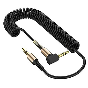 JY 3.5 Spring Recording Line 3.5mm Audio Elbow Recording Cable Male To Male Telescopic Car Audio Line