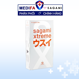 Bao cao su Sagami Superthin - Mỏng - Kiểu truyền thống - Hộp 10 chiếc