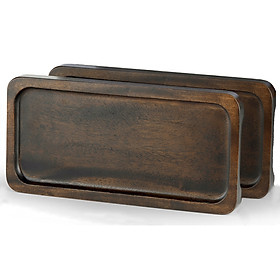 KHAY GỖ (BỘ 2 KHAY) KT: 37x18x2cm, GỖ TỰ NHIÊN - NGUYÊN KHỐI - MÀU WALNUT SANG TRỌNG