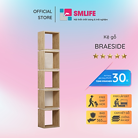 Kệ sách gỗ hiện đại SMLIFE Braeside  | Gỗ MDF dày 17mm chống ẩm | D32xR23xC170cm - Màu