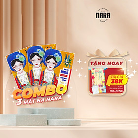COMBO 3 miếng mặt nạ NARA NGỪA LÃO HOÁ TẶNG 1 bông tẩy trang 160 miếng