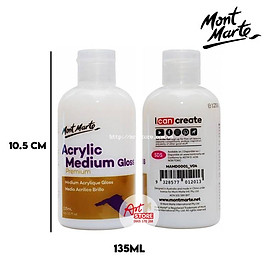 Dung Môi Pha Màu Acrylic Medium Gloss Mont Marte, Phủ Bóng 135ml-250ml