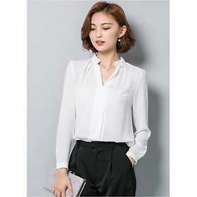 Sơ mi cổ V thời trang Đũi Việt DVSM08