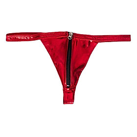2xsexy Women Leather Zipper Open Front Thong Underwear G String T
