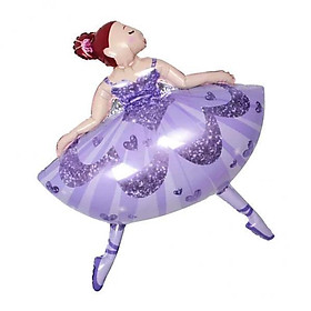 2X Ballet Dancing Girl Foil Balloon Baby Shower Christening Party Decor Purple