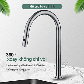 304 tách nhiệt độ nóng nhiệt độ nhà bếp 360 độ độ không chì nhiệt độ lạnh lẽo 304 thép không gỉ tự động quay