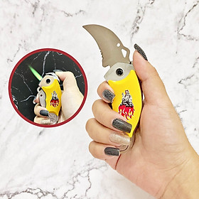 Hột quẹt bật lửa khè đồ khui bia 3IN1 kim loại - xài gas