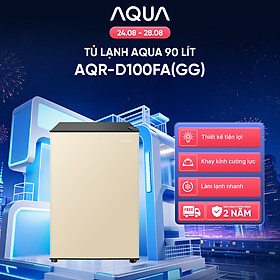 [SẢN PHẨM MỚI 2025] Tủ lạnh Aqua 90 lít AQR-D100FA(GG) - Màu be - Freeship toàn quốc - Có hỗ trợ đổi sang hồng - Hàng chính hãng