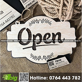 Mua Bảng Open / Closed 2 lớp bằng gỗ 2 mặt dạng treo - Mẫu OC01