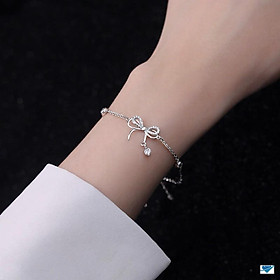 Lắc tay nữ hình chiếc nơ chất liệu bằng bạc s925 MS0811
