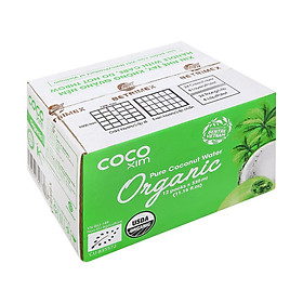 01 Thùng 12 Hộp 330mL Nước Dừa Xiêm Organic Nguyên Chất 100% COCOXIM