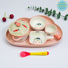 Combo bát ăn dặm gốm sứ cho bé,Baby Tôm