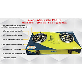 Mua Bếp Gas Đôi Mặt Kính eBlue. (Sen Đồng) EBB515- Hàng Chính Hãng