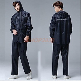 Mua Bộ Quần Áo Mưa Vải Dù Size Lớn Từ 75-95kg 2 Lớp Khóa Không Thấm Nước Chống Rách
