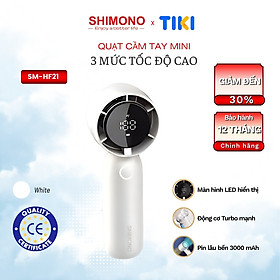 Mua Quạt Cầm Tay Mini SHIMONO SM-HF21 Tốc Độ Siêu Mạnh Tầm Gió Đến 1m2 3000mAh Hoạt Động Liên Tục 7h - Hàng Chính Hãng