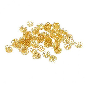 3X 100pcs 10mm Vintage Copper Plated Flower Bead Caps Jewelry Making Gold