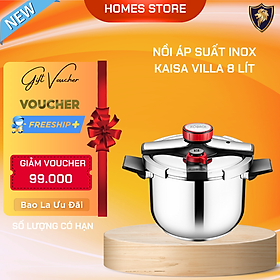 Mua Nồi Áp Suất Inox KAISA VILLA KV-9441 Dung Tích 8 Lít Nấu Bếp Gas Bếp Từ Bếp Hồng Ngoại - Hàng Chính Hãng