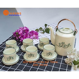 Mua Bộ ấm tích vẽ sen xanh gốm Gia Hưng Bát Tràng