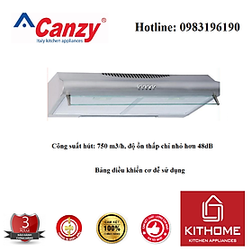 Combo Máy Hút Mùi Canzy CZ 2070I + Ống bạc giảm ồn - Hàng Chính Hãng