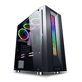 Vỏ Case Máy Tính Sama 3601 Quạt sau: 1x12cm Rainbow RGB(lắp sẵn)/Hàng Nhập khẩu