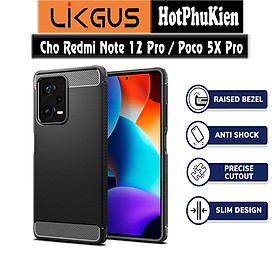 Ốp lưng chống sốc vân kim loại cho Xiaomi Redmi Note 12 Pro 5G / Poco 5X Pro hiệu Likgus (chuẩn quân đội, chống va đập, chống vân tay) - Hàng nhập khẩu