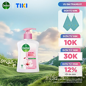 Nước rửa tay Dettol kháng khuẩn dưỡng da, hương hoa anh đào - Chai 250g
