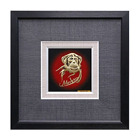 Tranh Vàng 24K PRIMA ART - Tranh Linh Vật Tuổi Thân (Con Khỉ ) - Kích thước 24 x 24 cm - CGS-0821-05