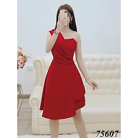ĐẦM DỰ TIỆC LỆCH VAI PHỐI CƯỜM XINH XINH