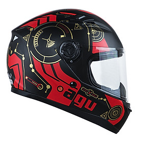 Mũ Bảo Hiểm Đẹp Fullface AGU Tem 43 + Khăn Ninja + Tặng kèm túi đựng nón chống trầy_ Nhiều màu _ Nón Fullface _ Kính trà