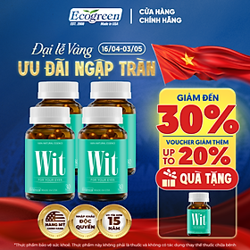 Combo 4 Hộp 30v - Viên Uống Bổ Mắt WIT Ecogreen Giảm Mỏi Mắt, Tăng Cường Thị Lực Mắt Cho Bé & Người Lớn