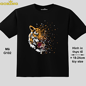 Art Tiger, mã G102. Áo thun in đầu hổ nghệ thuật. Quà tặng ý nghĩa cho bố mẹ, con cái, bạn bè, doanh nghiệp, hội nhóm. Áo thun hàng hiệu Goking