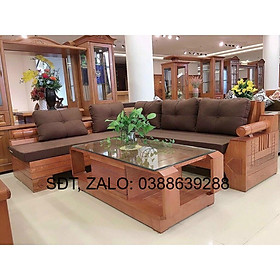 Mua Bộ bàn ghế sofa phòng khách kiểu góc gỗ xoan đào giá thật