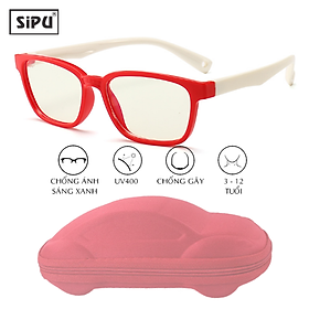 Mắt Kính Trẻ Em SiPU Chính Hãng MK10 Chống UV400 + Chống Ánh Sáng Xanh + Chống gãy - Bé Trai Bé Gái (Kèm Hộp Ô Tô)