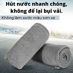 Hình ảnh Bộ 4 Khăn lau ô tô Cao Cấp đa năng không để lại bụi vải, không để lại vệt nước, không phai màu (2 cái 30x30 + 2 cái 30x60)- Hàng chính hãng