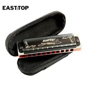 T008K 10 Hole Harmonica Brass Reedplates Phosphor Bronze sậy Diatonic Blues Harp Paddy