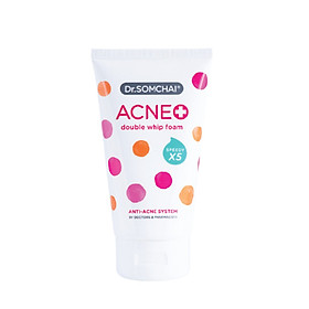 Foam rửa mặt giúp làm sạch bụi bẩn và tế bào chết trên da mặt DR.SOMCHAI ACNE DOUBLE WHIP FOAM 100g