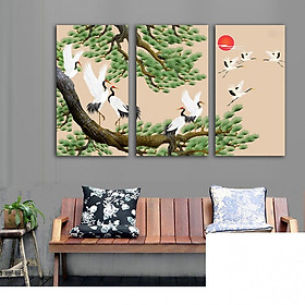 Tranh Canvas treo tường nghệ thuật | Tranh bộ nghệ thuật 3 bức | HLB_089